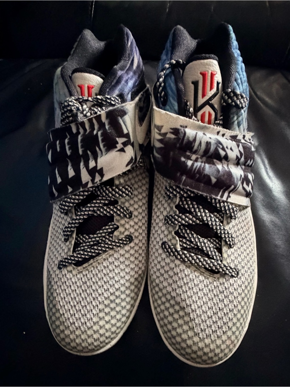 Nike Gray and Black Patterned Kids Sneakers